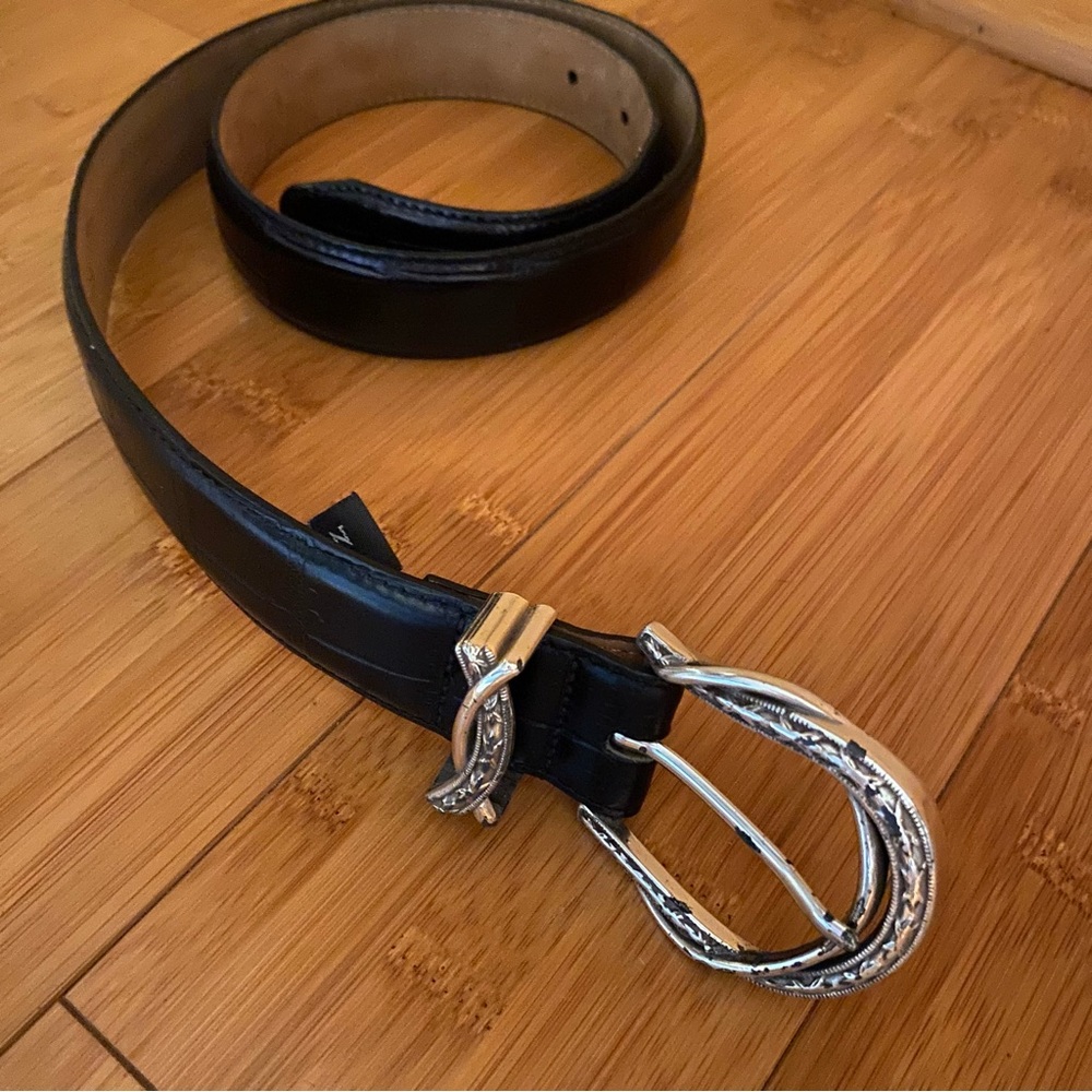 Brighton Black Leather Belt